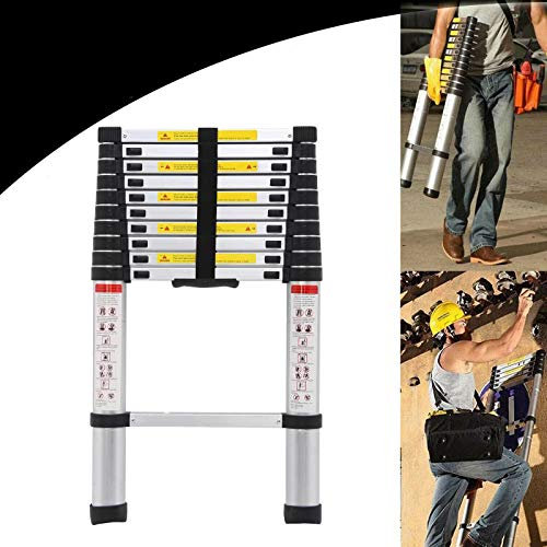 3,2M Teleskopleiter Leiter Ausziehbar Aluminium Teleskop Leiter Klappleiter Stehleiter Rutschfester Mehrzweckleiter Ausziehbar Leiter150 kg/330 Pfund Belastbarkeit