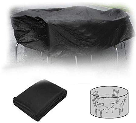 Housse pour Table de Jardin, Bache de Protection Salon de Jardin Ronde en Tissu Oxford Bache Spa Rond avec Boucles Ajustables, 200 x 94cm