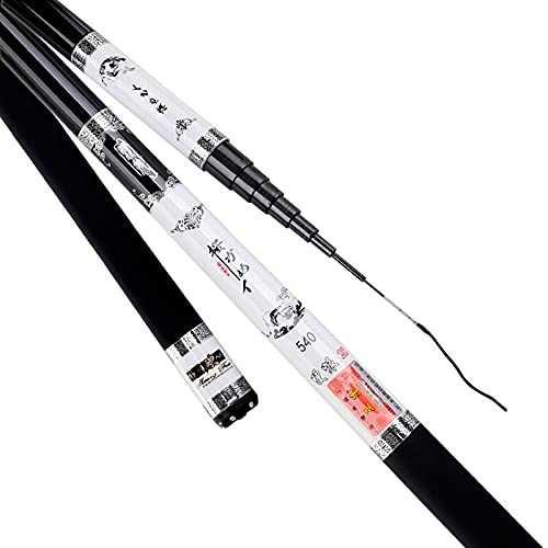 LUOSHUAI Stipprute 2 7M-9,0M. Karpfen Angelrute Kohlefaser-Angelrute tragbare Ultra-leichte Pole 28 tonale Teleskopstange mit Ersatzteilen Angelrute (Length : 8m with Accessory)
