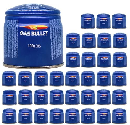 Gas Bullet ® Gaskartusche 190g passend für Gaskocher mit Stechkartuschen-Anschluss (36)