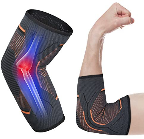 ACWOO Ellenbogenbandage, Rutschfeste Tennisarm Bandage Ellenbogenmanschetten Armbandage für Damen Herren，Golfer- Ellenbogen Passend für Sehnenentzündung Gelenkschmerzen Kraftsport Outdoor-Sportarten