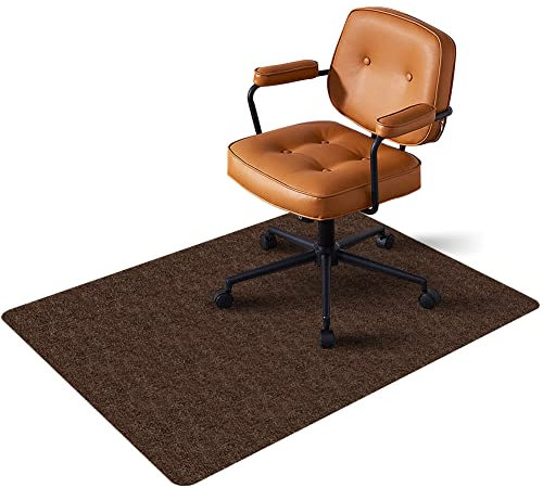 Bodenschutzmatte - Bürostuhl Unterlage 90 x 120 cm Hartboden Verbesserte Version - Kratzfest, rutschfest, Kohleschwarz- Bodenmatte, Mehrzweck-Stuhlteppich für zu Hause (Dunkelbraun)