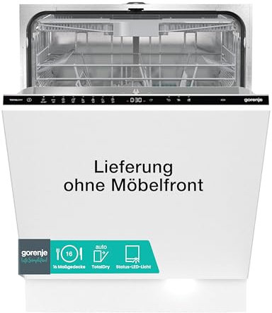 Gorenje GV 663 D60 Vollintegrierbarer Geschirrspüler /60cm Spülmaschine/ 16 Maßgedecke / 3 Körbe / 8 Programme/SpeedWash/TotalDry/höhenverstellbarer Oberkorb/vollständiger Überlaufschutz