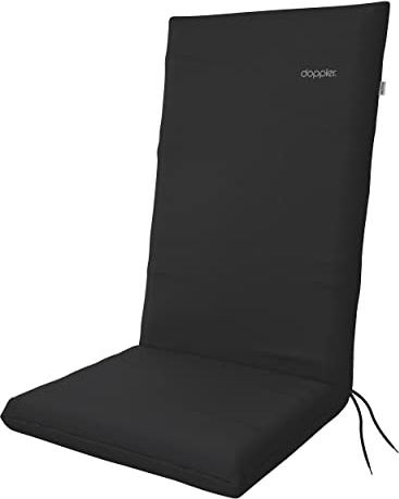 Doppler Auflage Hochlehner Nature Anthrazit I Gartenstuhl-Polster 119x48x6cm aus 100% Polyester I Sitzauflage weich & bequem I Sitzkissen zum Festbinden an Gartenstuhl