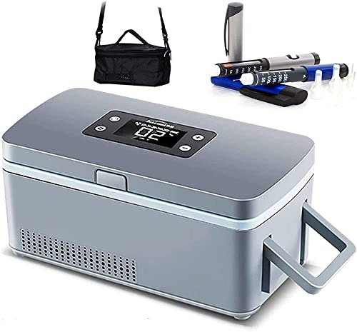 MYDLO Frigo Portatile per Insulina per Farmaci, Mini Mini Frigorifero Elettrico Intelligente, Borsa Termica, Termostato, USB per Viaggi E Casa (230 X 110 X 110 Mm)