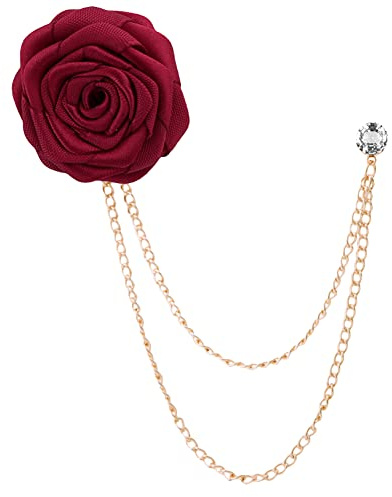 JIHUOO Broche en forme de rose pour marié - Accessoire de costume pour homme