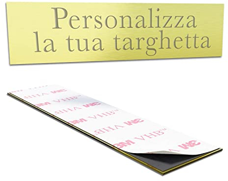 Gruppo Veneziano - Targhetta personalizzata - targhetta incisa personalizzata autoadesiva - targhetta 10 x 2,5 cm ideale per fuoriporta e cassetta delle lettere personalizzabile
