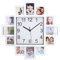 Orologio da Parete con Cornice per Foto Bianca da 15,35 Pollici, Orologio Personalizzato Multifoto Fai-da-te, Orologio Fai-da-te Decorazioni Moderne Adesivi Murali con Citazione della Famiglia Kit Oro
