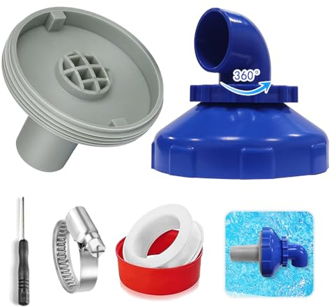 TUIBEIDAMAI Pool Einlaufdüse 360°Drehbar,Pool Düse Verstellbar,Pool Auslassdüse mit Pool Anschluss Zubehör,Pool Einströmdüse für Intex Bestway Pool Düse Auslass Ausströmer Zubehör Ø32