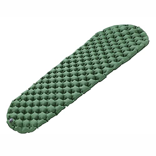 Camping Sleeping Pad Portable Waterproof Pad Inflatable Comfort Mattress Ripstop Sleeping mat Ultralight Backpacking Mattress w/Compact Carrying Bag (Green)