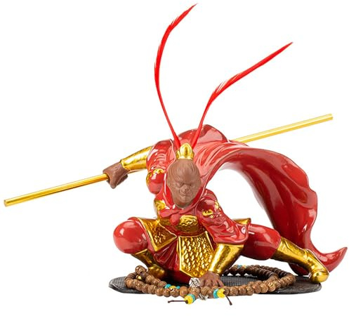 Journey to The West Sun Wukong Goku Buddha Figure,Black Myth Wukong Action Figure,Sun Wukong Staff Car Decorations 3D Relief Collectible Dolls Figurines Monkey King Decoration (Size : F)