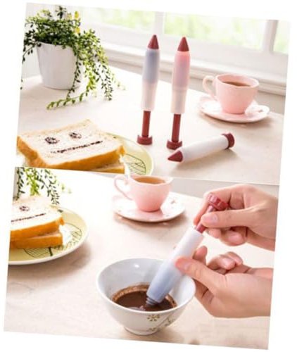 OUNONA 3pcs Silicone Sauce Pen Food Writing Pen for Cake Cookie Baking DIY Decorating Tool Squeezing Tool