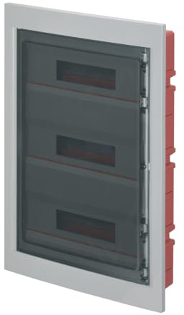 Centralino ad incasso, 54 (3x18) moduli, grigio, IP40, sportello in policarbonato fume' - Elettrocanali EC63054
