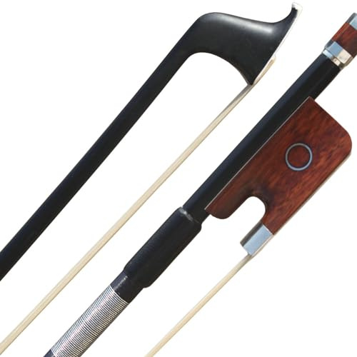ARCRAW Carbon Fiber Cello Bow 4/4 Full Size Natural Horsehair for Teacher Student Professional Carbon Bow (Snakewood Frog)