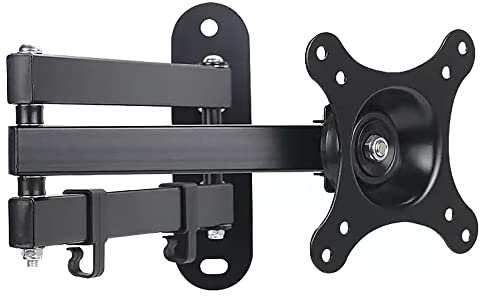 EWIGE TV Monitor Wandhalterung für Show 15, Verstellbare Halterung Schwenk- und neigbares Universal für 13-30 Zoll 100x100, 75x75mm TV Halterung aus Metall (Schwarz)