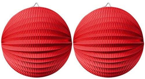 2 Stücke Wassermelone Papier Laterne Waben Runde Akkordeon Plissee Origami Papier Hängende Laternen Hochzeit Geburtstag Party Dekoration