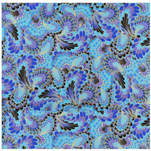 SMTCM Baumwollstoff Meterware 50 * 145cm Stoffquadrate Bedruckte Stoffbündel im japanischen Stil Stoffpaket zum Nähen Patchwork Blau Serie Fat Quarters Stoff-Stücke Nähestoffe DIY Deko Handwerken