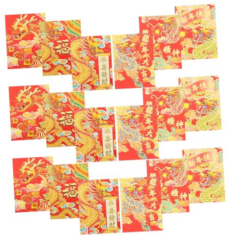 BCOATH 30stücke Rote Umschläge Zum Chinesischen Mondjahr Traditionelle Glücksgeldbeutel Rote Papierumschläge Mit Festlichen Mustern Gemischter Stil