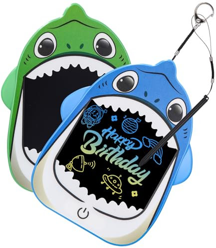 2 Stück Tragbar LCD Schreibtafel KindeMaltafel,Hai-Stil Cartoon Zaubertafel,LCD Schreibtafel für Kinder,Löschbarem Handschrift Block,Geschenke Spielzeug ab 2 3 4 5 6 7 Jahre Mädchen Jungen