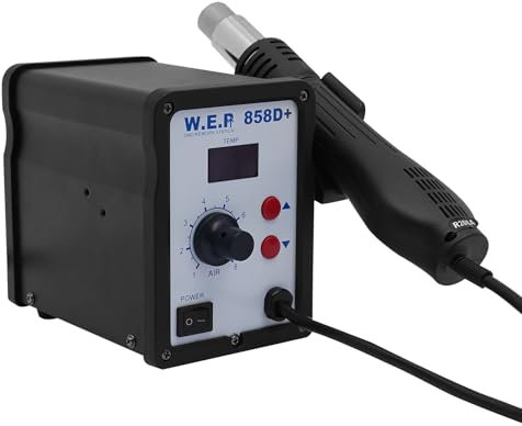Lötstation, 700W Lötkolben Set, Heißluftlötstation 100-450 ℃, Entlötstation 8 Luftstrom-Getriebe 120L/min Luftmenge Heißluft Lötstation mit LED-Digitalanzeige
