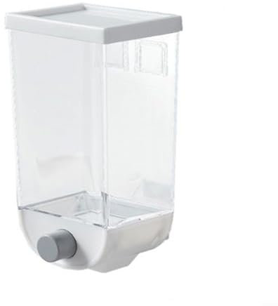 SPORTARC Solution de stockage de céréales pour divers aliments, distributeur mural de flocons d'avoine avec large ouverture transparente (1 l, blanc)