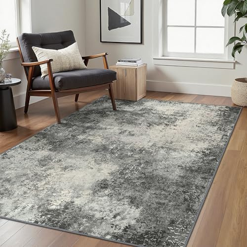 BEIMO Moderner Waschbarer Teppich Wohnzimmer 160x230 cm | Abstrakt Design, Großer Weicher Kurzflor Carpet, Rutschfest, Für Küche und Bettvorleger Schlafzimmer, Pflegeleicht