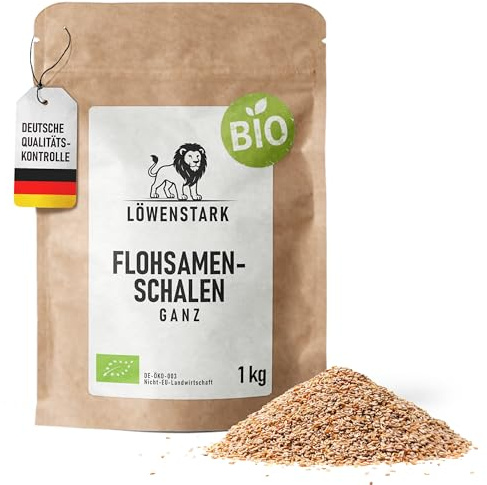 BIO-Flohsamenschalen ganz 1 kg – ballaststoffreiche, indische Flohsamenschalen, glutenfrei & vegan, ideal für Verdauung, Backen & Smoothies | Organic Whole Psyllium Husks