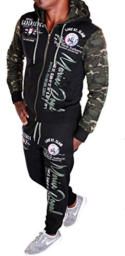 Unbekannt Herren Jogginganzug Sportanzug Marine Royal Fitness Streetwear Trainingsanzug A.2254 ARMS