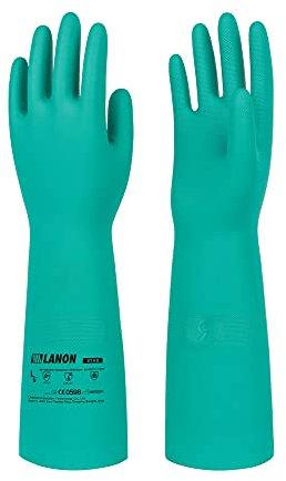 LANON 46cm Chemikalienschutzhandschuhe Lang, Schutzhandschuhe Chemikalien, Chemie Handschuhe Handschuhe Säurefest, EN 388/374, L/9