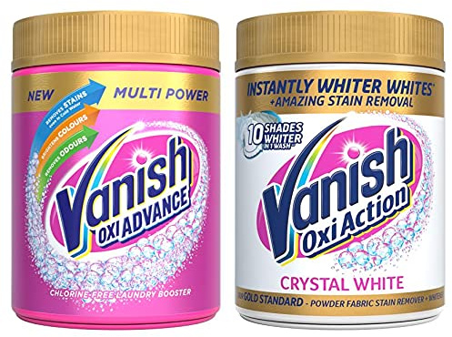 Vanish Gold Oxi Advance and Crystal White Whitener Gold Oxi Action Fabric Stain Remover Powder, 2 x 470 g