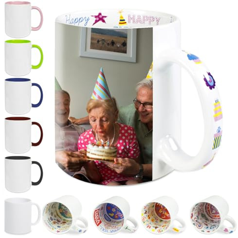 Sunnywall Fototasse Keramik Tasse Kaffeebecher Kaffeetasse selbst gestalten | Keramikbecher 330 ml spülmaschinengeeignet für Kaffee Tee Büro Alltag mit Motiv und Namen personalisierbar