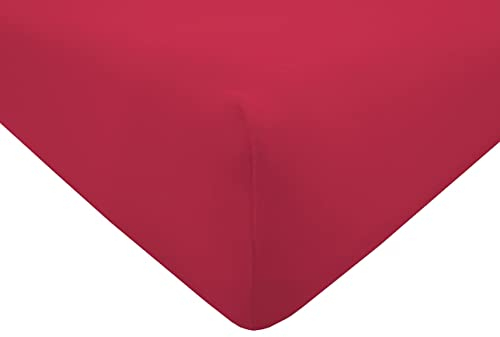 Dukal | Bezug für Massageliegen | 75-80 x 195-200 cm | aus hochwertigem DOPPEL-Jersey | 100% Baumwolle | Farbe: rot