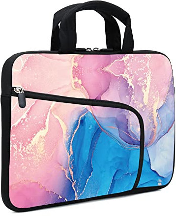 XMBFZ Funda para laptop de 14, 15, 15.4 y 15.6 pulgadas, funda para Chromebook Ultrabook, funda para laptop, bolsa de mensajero, funda de neopreno con asa para niños, hombres y mujeres, dos bolsillos