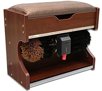 Machine à brosse à chaussures électrique domestique, cireuse à chaussures électrique multifonctionnelle en bois, cireuse à chaussures électrique domestique automatique, banc à chaussures à changer, t