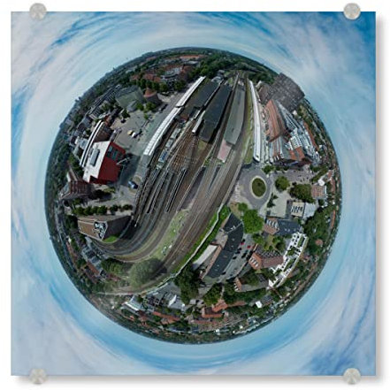 artboxONE Acrylglasbild 30x30 cm Städte HH-Barmbek Fuhle - Bhf Bild hinter Acrylglas - Bild Hamburg Bahnhof barmbek