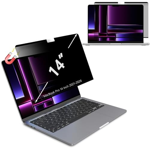 Magnetischer Blickschutzfilter für MacBook Pro 14 Zoll Sichtschutzfilter | (M5 Pro 2026 / M5 Max 2026/M5 2025 / M4 - M1 Chip), Privacy Schutz, Blendschutz, Anti-Fingerabdruck, Abnehmbare Magnetfolie