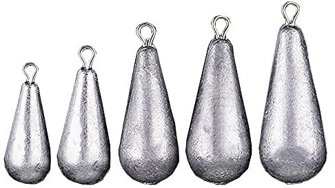 Angelgewichte Sinker, 5 Stück Angelbleche Eisen Gewicht Kit, Metall Angeln Sinker Strand Bombe Meer Gewicht Boot Köder Makrele Feder Dorsch Barsch für Salzwasser Süßwasser (30-80g)