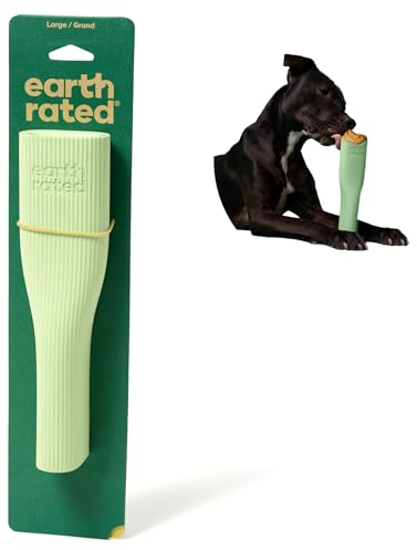 Earth Rated Kauspielzeug, bereicherndes Spielzeug für ausgewachsene Hunde und Welpen, geeignet für Spülmaschine und Gefrierfach, aus Naturgummi, groß, grün