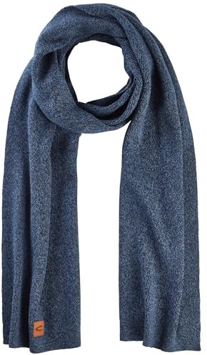 camel active Herren Strickschal aus Baumwoll-Mix Nachtblau, menswear-OS