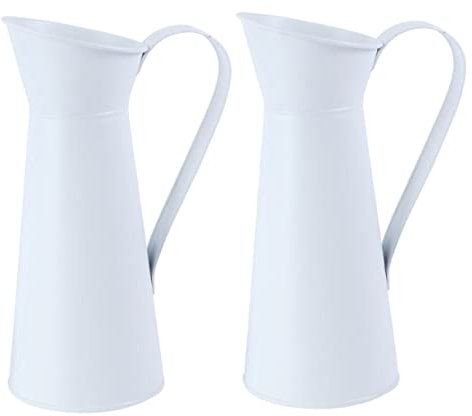 VANZACK 2stücke Blumenvase Aus Eisen Retro Metallkrug Mit Rutschfestem Boden Zum Einfachen Bewegen Für Zuhause Und Bürodekoration