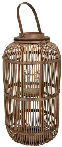 Wanderlust deco Windlicht aus Bambus, Braun