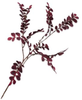 Silk-ka Künstliche Blume-Künstlicher Zweig Blattzweig Lila-Rot 84 cm