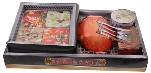 Ciieeo Role-play Ancestor Worship Paper Hotpot Sacrificial Crafts Decor Set, Festival Sacrifice Paper Hot Pot Accessory Collection for Traditional Ancestor Offering and Qingming Festival