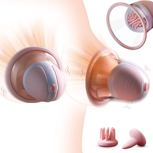 BDSMYEE Vibrateur Pour Mamelons, Ventouse de mamelon Stimulation mammaire Pour Femme, Masseur rotatif pour Tétons Stimulation