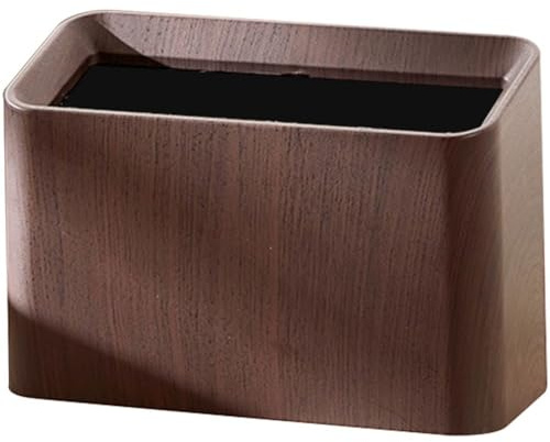 Zghhc Mini Poubelle De Bureau, Poubelle De Bureau en Grain De Bois, Poubelle Rétro Découverte pour Cuisines, Bureaux, Salon, Table De Maquillage