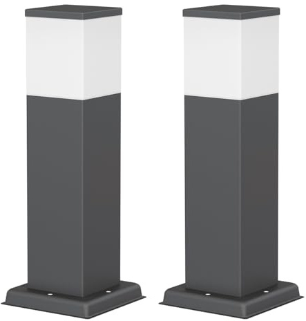 ledscom.de 2x Pollerleuchte POLLY für außen, 35cm, anthrazit, inkl. G9 Leuchtmittel, 596lm, weiß