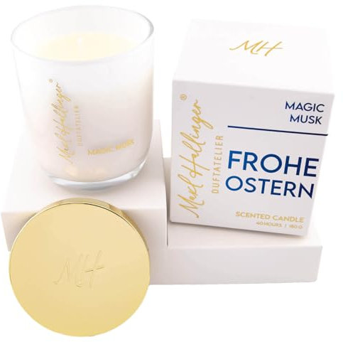 Hallingers Genuss Manufaktur Ostern Duftkerze aus Sojawachs bis 40h Maxl Hallinger, scented candle, Duftkerzen im Glas