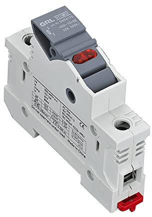 NVSFZGIYG 1 stücke AC Sicherung Halter Basis Schmelzsicherungen Box RT18-32 Box 10x38 MM 500 V Flink Keramik RO15 DIN Schiene Mount(Rt18x-32,8A)