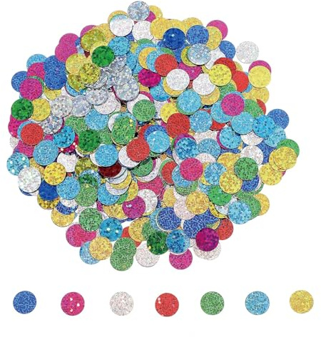 Konfetti Bunt 45g, 1cm Glitzer Konfetti Geburtstag, Mehrfarbig Streudeko, Rund Confetti für Hochzeit, Party, Feste, Tischdeko