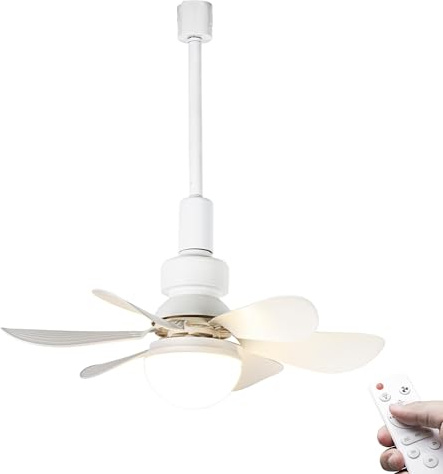 FSLiving Ventilatore da tavolo silenzioso per sistema binario con telecomando, diametro di 50 cm, bianco ventilatore silenzioso per casa in camera da letto -Ventilatore a soffitto silenzioso 1